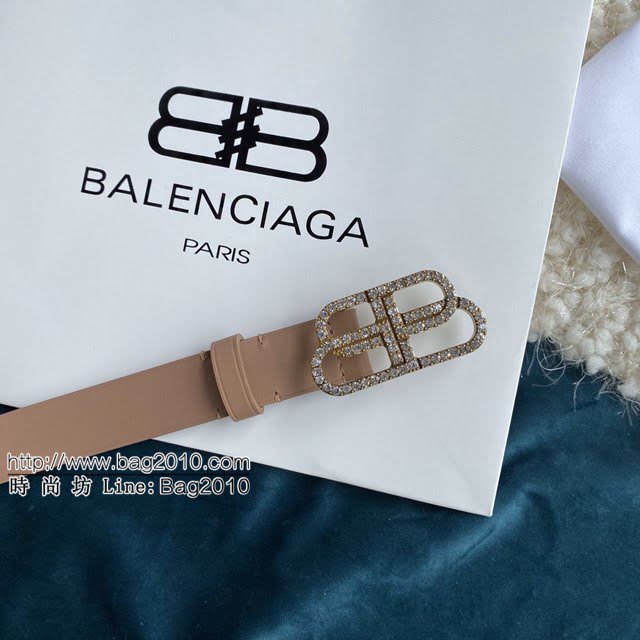 Balenciaga女士皮帶 巴黎世家BB經典logo扣腰帶 巴黎世家小牛皮皮帶  jjp1137